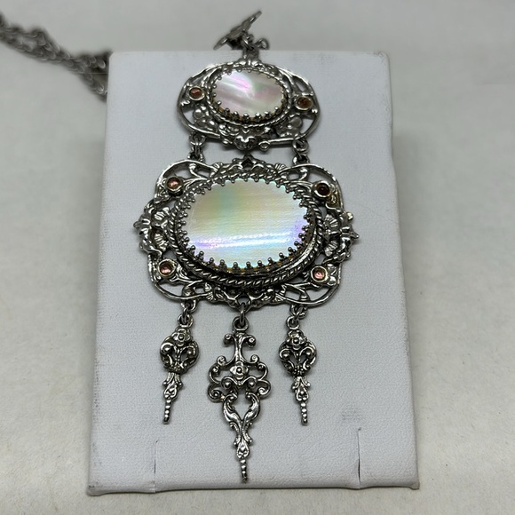 Stunning Whiting & Davis Victorian revival MOP necklace. - Picture 3 of 9